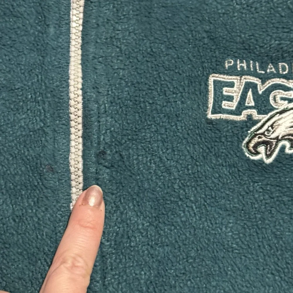 Vintage Philidelphia eagles fleece zip up jacket men's size large Green And Gray